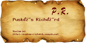 Puskás Richárd névjegykártya