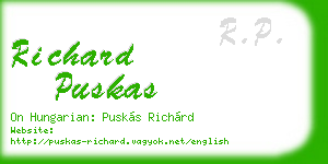 richard puskas business card